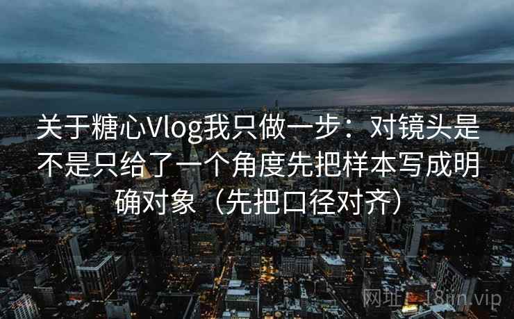 关于糖心Vlog我只做一步：对镜头是不是只给了一个角度先把样本写成明确对象（先把口径对齐）